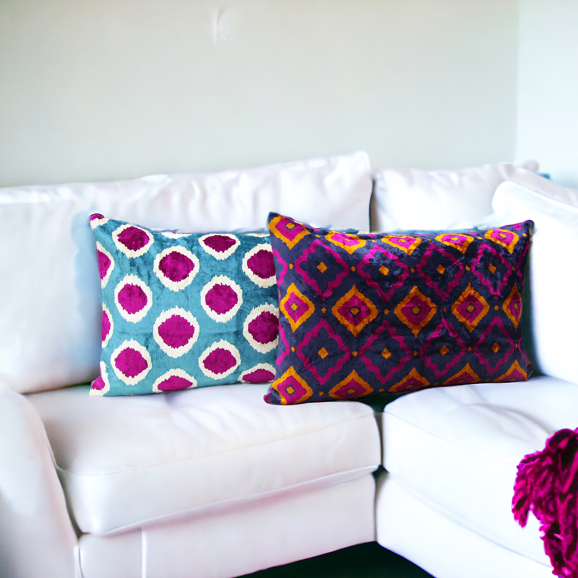 Cojines estampado rojo y beige BerfinHome