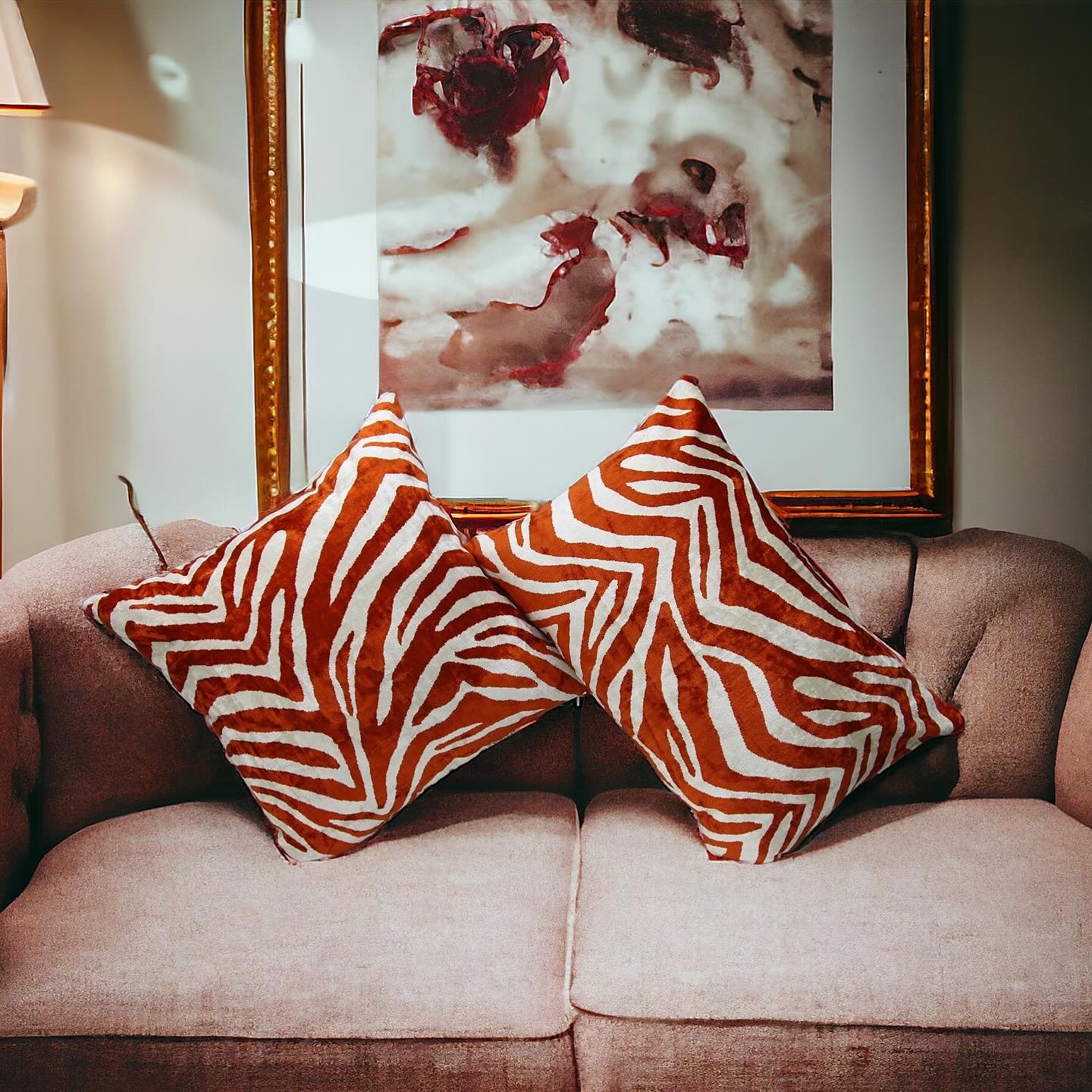 Cojines rayas cebra en sofa BerfinHome